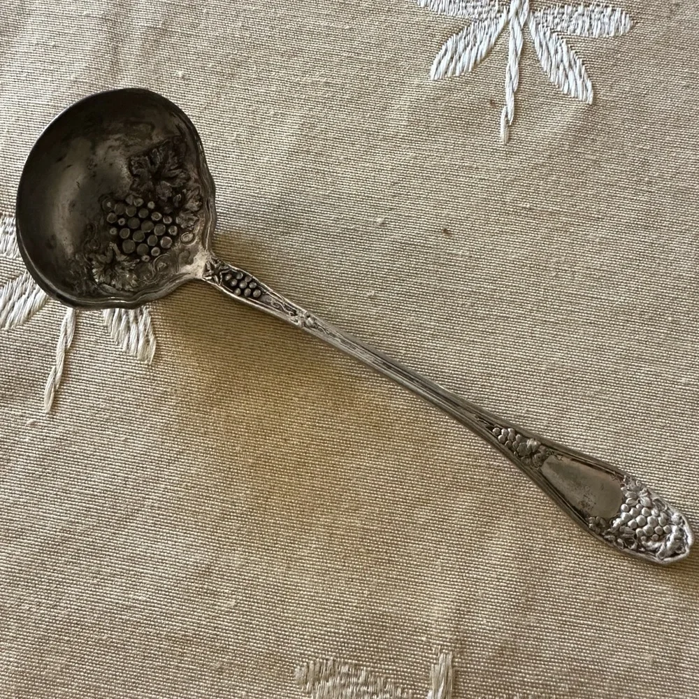 Vintage R. C. Co. 1913 Isabella Grape Pattern Sauce / Gravy Ladle / Spoon.